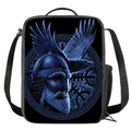 Blue Viking God Odin And Crow Print Crossbody Lunch Bag