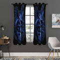 Blue Viking God Odin And Crow Print Grommet Curtain Panels
