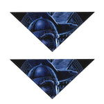 Blue Viking God Odin And Crow Print Dog Bandana