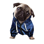 Blue Viking God Odin And Crow Print Dog Zip Up Hoodie