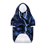Blue Viking God Odin And Crow Print Dog Zip Up Hoodie