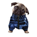 Blue Viking God Odin And Crow Print Dog Zip Up Jacket