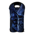 Blue Viking God Odin And Crow Print Double Neoprene Wine Tote