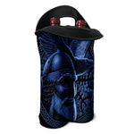Blue Viking God Odin And Crow Print Double Neoprene Wine Tote