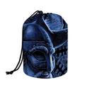 Blue Viking God Odin And Crow Print Drawstring Makeup Bag