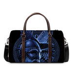Blue Viking God Odin And Crow Print Duffle Bag