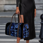 Blue Viking God Odin And Crow Print Duffle Bag
