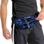 Blue Viking God Odin And Crow Print Fanny Pack