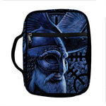Blue Viking God Odin And Crow Print Front Pocket Bible Bag