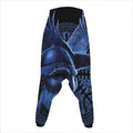 Blue Viking God Odin And Crow Print Hammer Pants