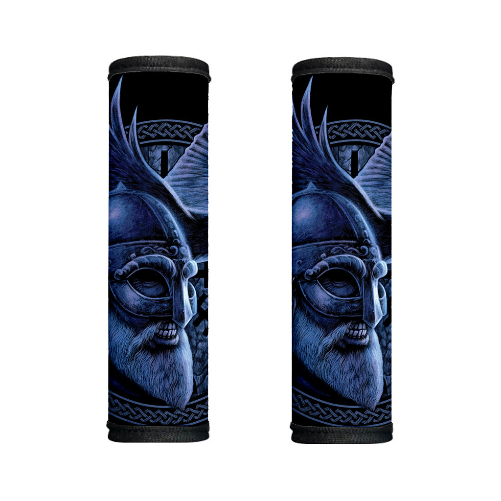 Blue Viking God Odin And Crow Print Handle Covers