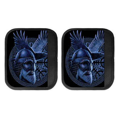Blue Viking God Odin And Crow Print Handle Covers