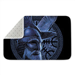 Blue Viking God Odin And Crow Print Indoor Door Mat