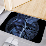 Blue Viking God Odin And Crow Print Indoor Door Mat