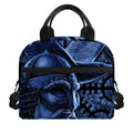 Blue Viking God Odin And Crow Print Insulated Lunch Bag