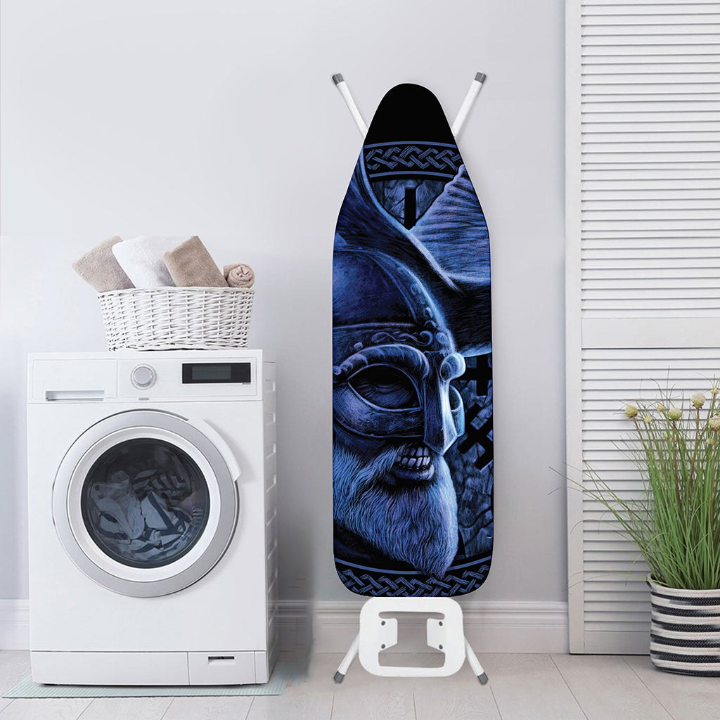 Blue Viking God Odin And Crow Print Ironing Board Cover