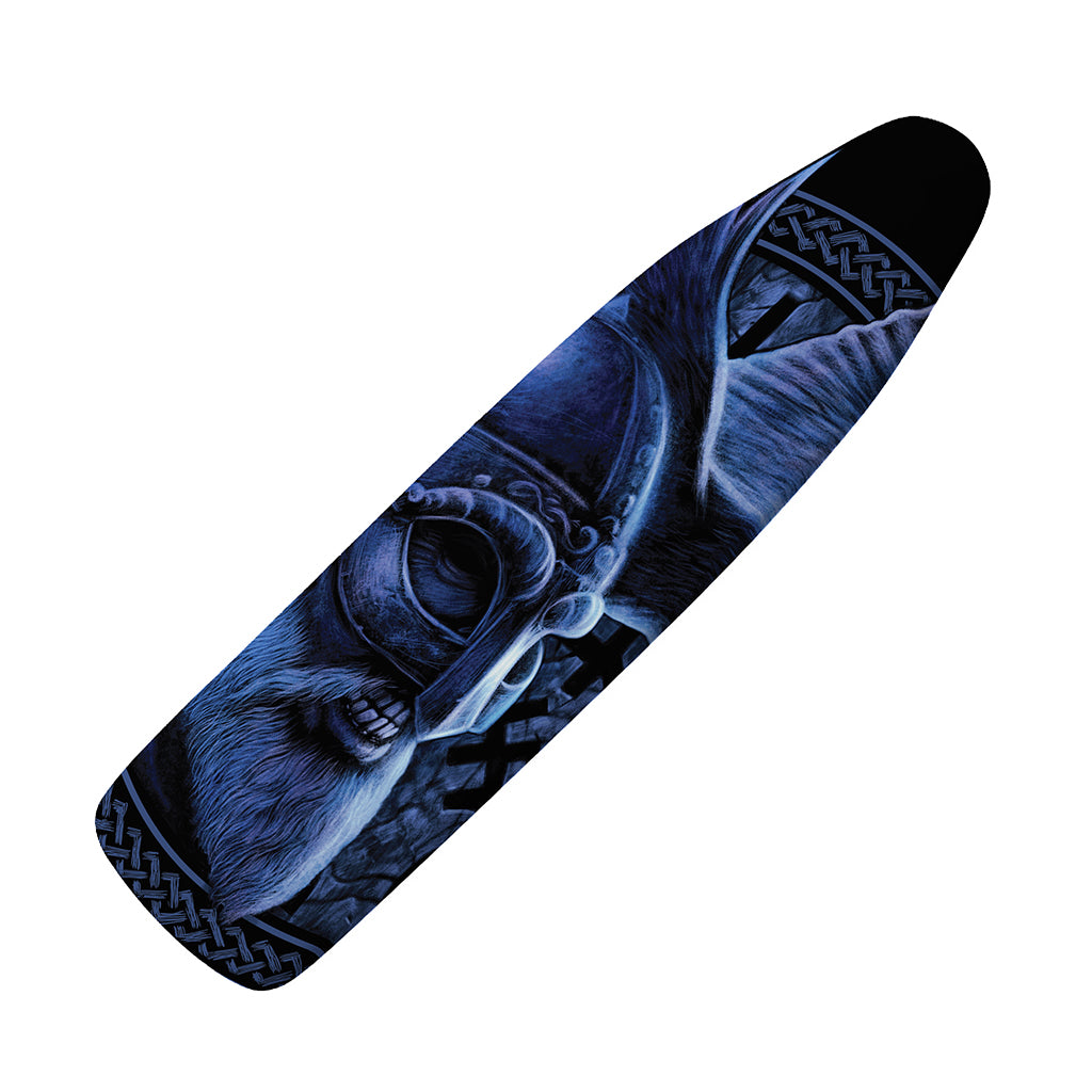 Blue Viking God Odin And Crow Print Ironing Board Cover
