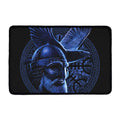 Blue Viking God Odin And Crow Print Kitchen Mat