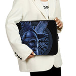 Blue Viking God Odin And Crow Print Laptop Sleeve