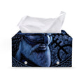 Blue Viking God Odin And Crow Print Leather Tissue Box Cover