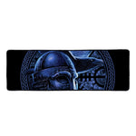 Blue Viking God Odin And Crow Print Long Kitchen Mat