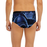 Blue Viking God Odin And Crow Print Men's Briefs