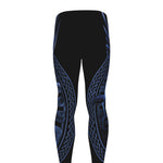 Blue Viking God Odin And Crow Print Men's leggings