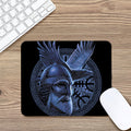 Blue Viking God Odin And Crow Print Mouse Pad