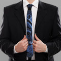 Blue Viking God Odin And Crow Print Necktie