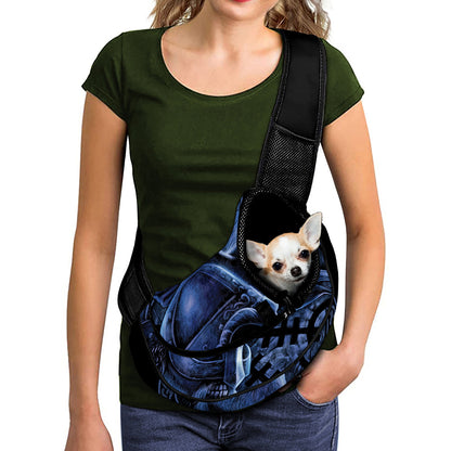 Blue Viking God Odin And Crow Print Pet Sling Carrier