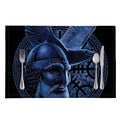 Blue Viking God Odin And Crow Print Placemat