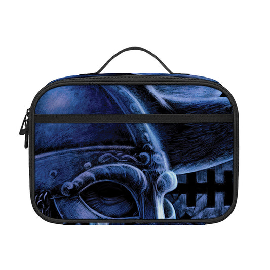 Blue Viking God Odin And Crow Print Portable Lunch Bag