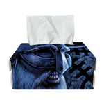 Blue Viking God Odin And Crow Print Rectangle Tissue Box Cover