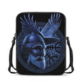 Blue Viking God Odin And Crow Print Rectangular Crossbody Bag