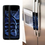 Blue Viking God Odin And Crow Print Refrigerator Handle Covers