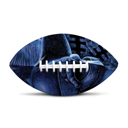 Blue Viking God Odin And Crow Print Rugby Ball