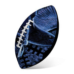 Blue Viking God Odin And Crow Print Rugby Ball