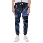 Blue Viking God Odin And Crow Print Scuba Joggers
