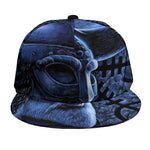 Blue Viking God Odin And Crow Print Snapback Cap
