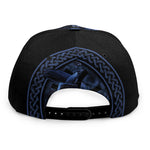 Blue Viking God Odin And Crow Print Snapback Cap
