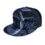 Blue Viking God Odin And Crow Print Snapback Cap