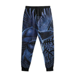 Blue Viking God Odin And Crow Print Sweatpants