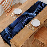 Blue Viking God Odin And Crow Print Table Runner