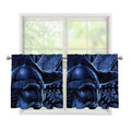 Blue Viking God Odin And Crow Print Tier Curtains
