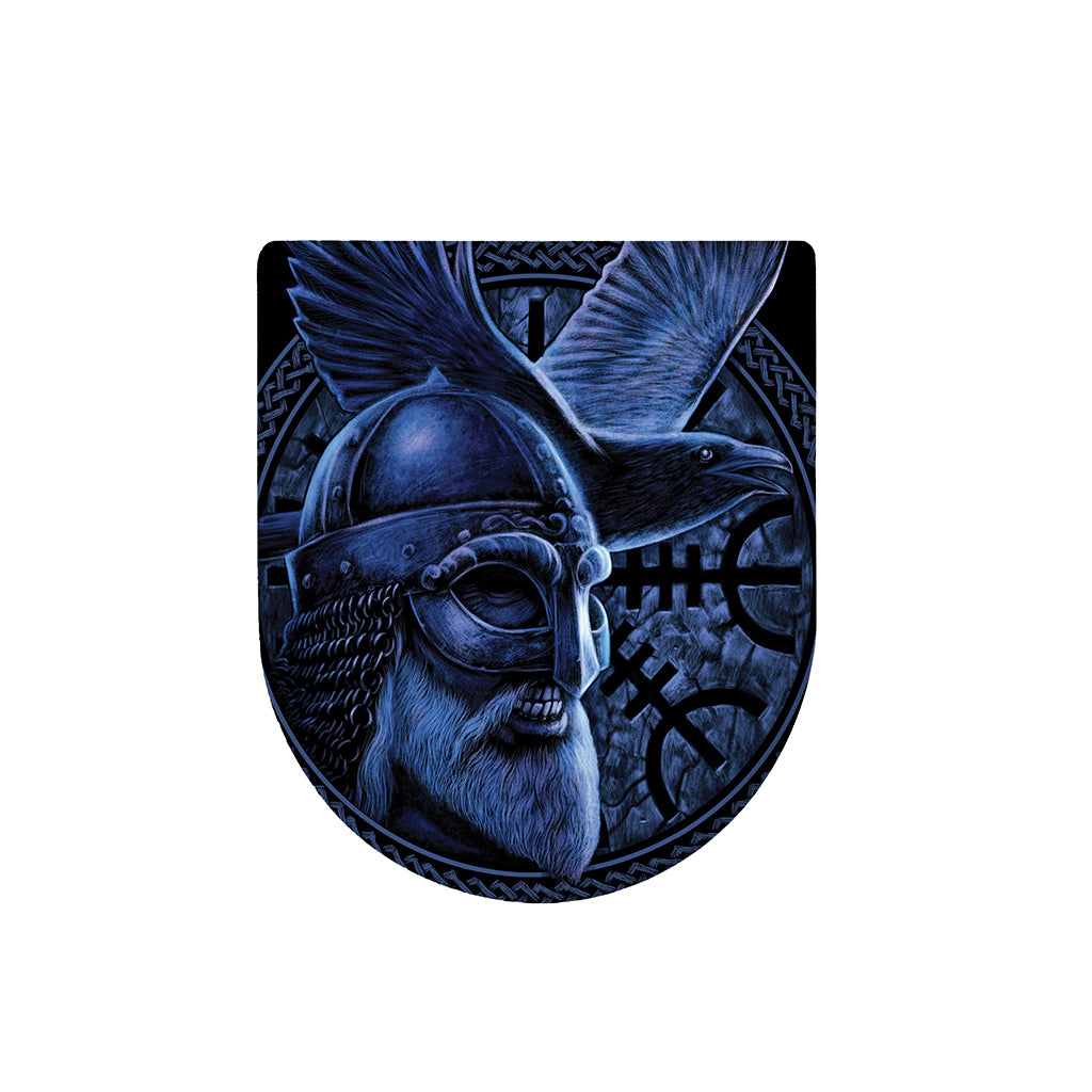 Blue Viking God Odin And Crow Print Toilet Lid Cover