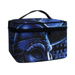 Blue Viking God Odin And Crow Print Travel Makeup Bag