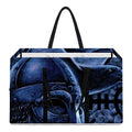 Blue Viking God Odin And Crow Print Utility Tote Bag