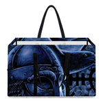 Blue Viking God Odin And Crow Print Utility Tote Bag