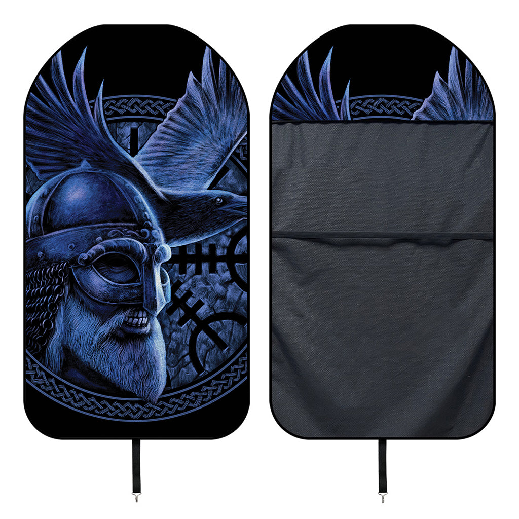 Blue Viking God Odin And Crow Print Waterproof Car Seat Cover