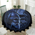 Blue Viking God Odin And Crow Print Waterproof Round Tablecloth